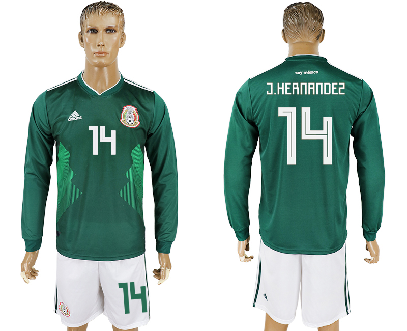 Maillot de foot MEXICO LONG SLEEVE SUIT #14 J.HERNANDEZ  2018 FI